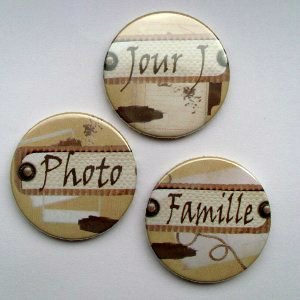 Etiquettes vintage (lot de 3 - 38mm)