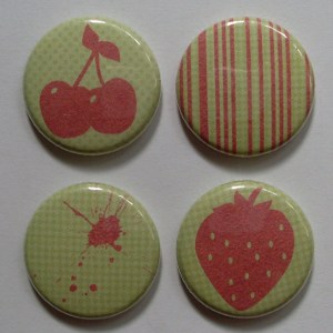 Lot de 4 - fruit vert/rouge
